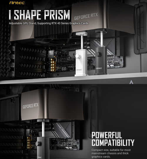 Antec IGPU, VGA Bracket Holder. Solid Construction & durability - Black Aluminum Alloy Metal. Magnetic Non-Slip Base, Tool Free. Stable Rubber Pad top - Image 1