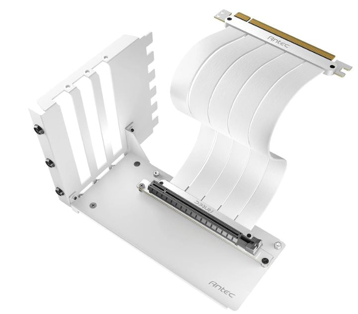 Antec PCIE-4.0 Riser Cable (200mm White) High Quality Gold Plated and Shielded PCB. Stability and Perforamnce 90 / 180 Degrees Flexible Cable (LS) - Image 2