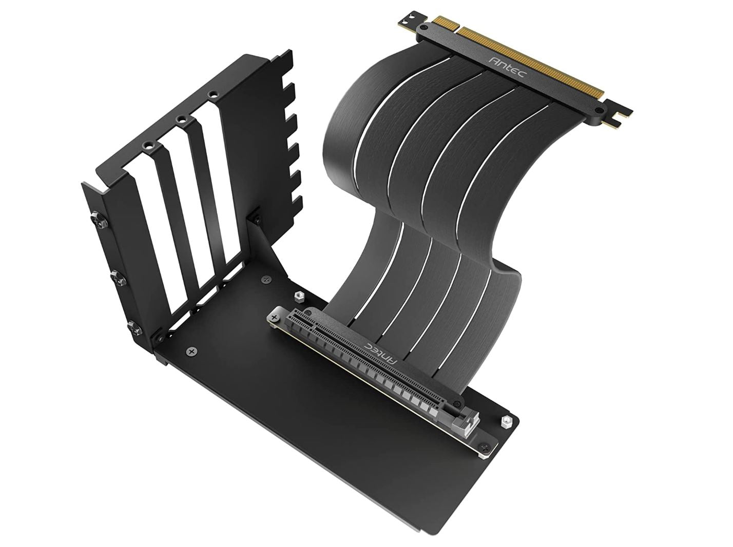 Antec Vertical PCI Bracket and PCI-E 4.0 Cable Kit (200mm) Black. Universal 5070 & 7000x. Premium Gold Plated + 180 degrees Ultra Flexible Cable(LS) - Image 1