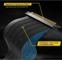 Antec Vertical PCI Bracket and PCI-E 4.0 Cable Kit (200mm) Black. Universal 5070 & 7000x. Premium Gold Plated + 180 degrees Ultra Flexible Cable(LS) - Image 3