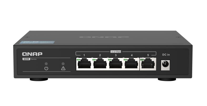 QNAP QSW-1105-5T 5 Port Gigabit Switch, Supports up to 2.5Gbe Connectivity, Plug and play - Image 2