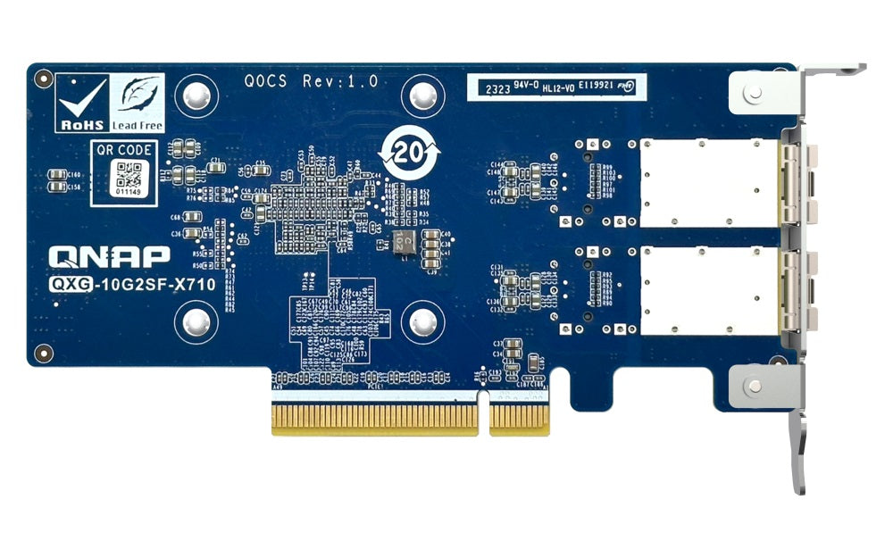 QNAP PQXG-10G2SF-X710 Dual-port SFP+ 10GbE network expansion card; low-profile form factor; PCIe Gen3 x8  3 Years Warranty - Image 3