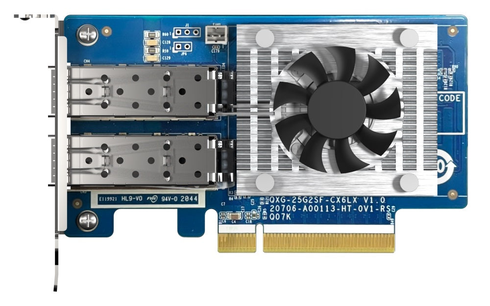 QNAP QXG-25G2SF-CX6 Dual-port 25GbE Network Expansion Card, NVIDIA Mellan ox ConnectX-6 LX SmartNIC Controller, PCIe Gen4, Port Trunking, SR-IOV, RoCe - Image 4