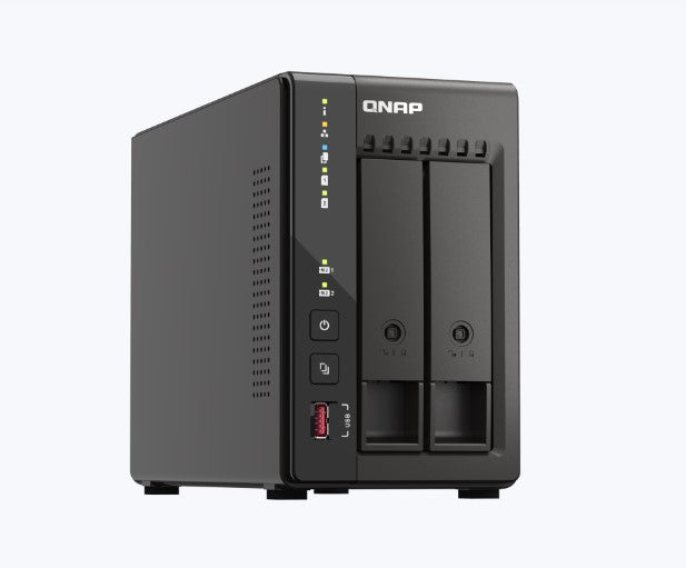 QNAP TS-253E-8G Tower 2 Bay NAS, Celeron QC 2.0GHz, 8GB RAM, 2.5GbE - Image 1