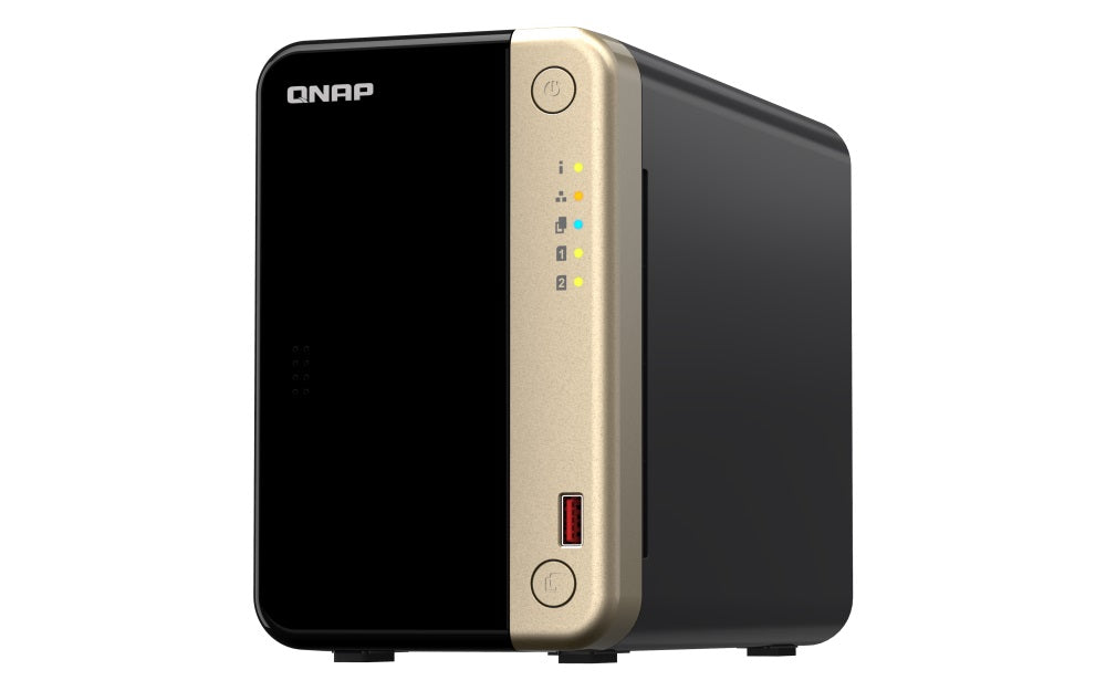 QNAP TS-264-8G 2 Bay desktop NAS 8 GB DDR4 onboard not expandable 2 x 3.5"/2.5" SATA 6Gb/s drive bays 2 x M.2 2280 PCIe Gen 3 x1 slots 2 x 2.5GbE - Image 1
