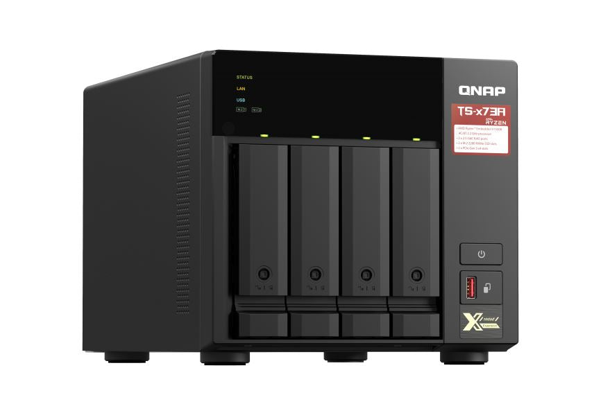 QNAP TS-473A-8G 4 Bay NAS 8G DDR4 AMD V1500B quad-core 2.2 GHz processor 2x M.2 2280 PCIe Gen3 x1 slots Hot-swappable 3xUSB 3.2 3YR WTY - Image 2