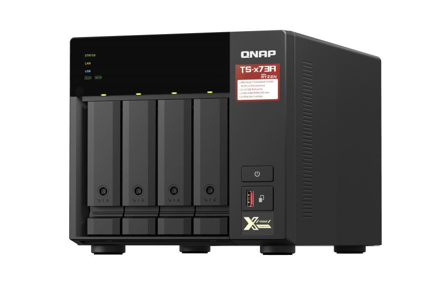 QNAP TS-473A-8G 4 Bay NAS 8G DDR4 AMD V1500B quad-core 2.2 GHz processor 2x M.2 2280 PCIe Gen3 x1 slots Hot-swappable 3xUSB 3.2 3YR WTY - Image 3