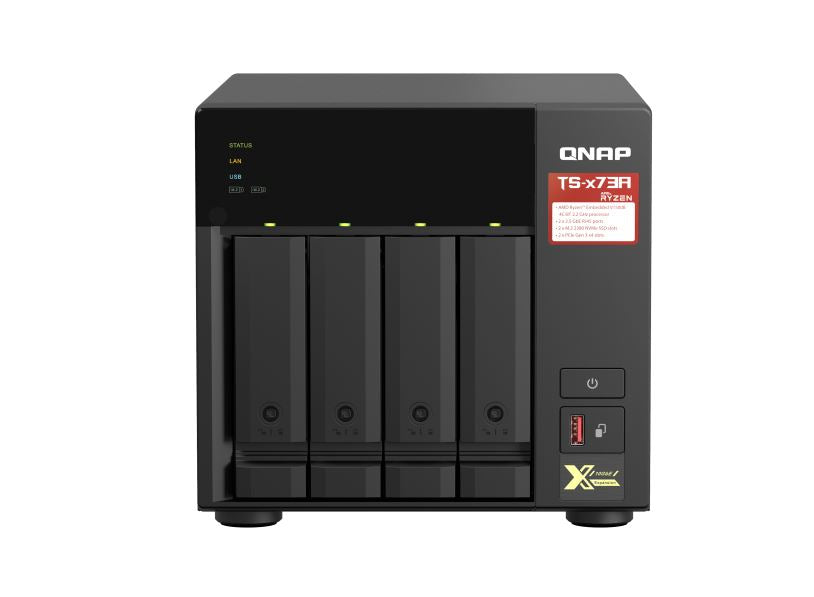 QNAP TS-473A-8G 4 Bay NAS 8G DDR4 AMD V1500B quad-core 2.2 GHz processor 2x M.2 2280 PCIe Gen3 x1 slots Hot-swappable 3xUSB 3.2 3YR WTY - Image 5