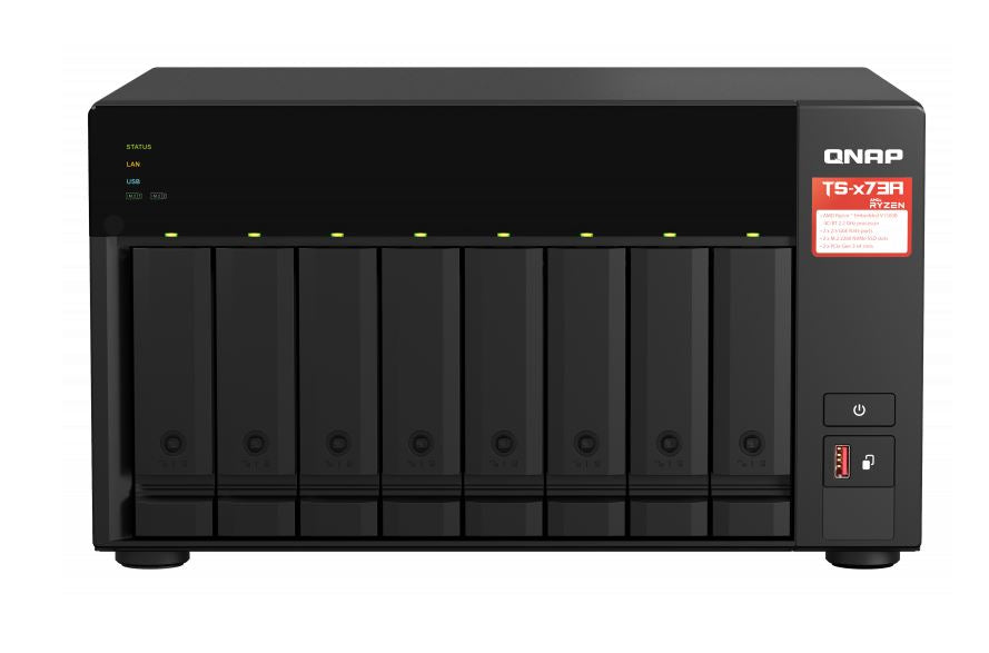 QNAP TS-873A-8G 8 Bay NAS AMD Ryzen™ Embedded V1500B 4-core/8-thread 2.2 GHz 8GB RAM 2xM.2 2280 PCIe 2x2.5GbE Hot-swappable WOL 3xUSB3.2 3YR WTY - Image 5