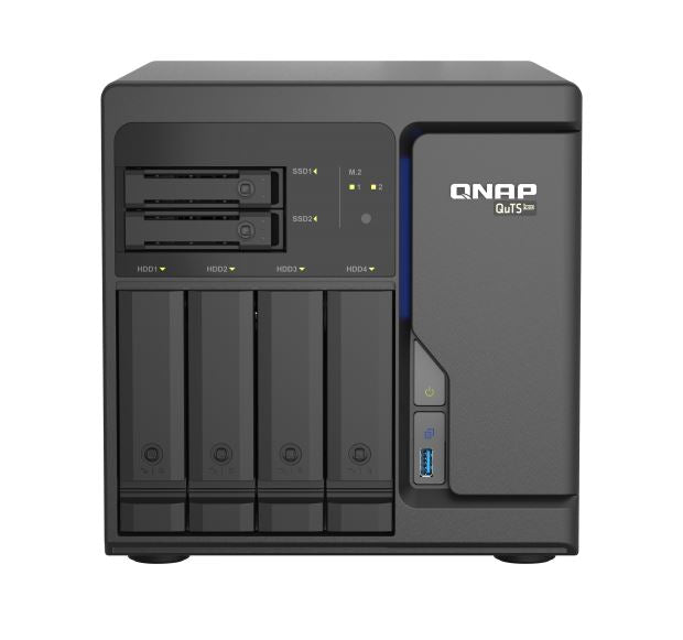 QNAP TS-H686-D1602-8G 6 Bay NAS Intel® Xeon® D-1602 2 cores/4 threads 2.5 GHz processor 8 GB DDR4 ECC Hot-swappable 4x2.5GbE 2xPCIe 3xUSB3.2 Tower 2YR - Image 1