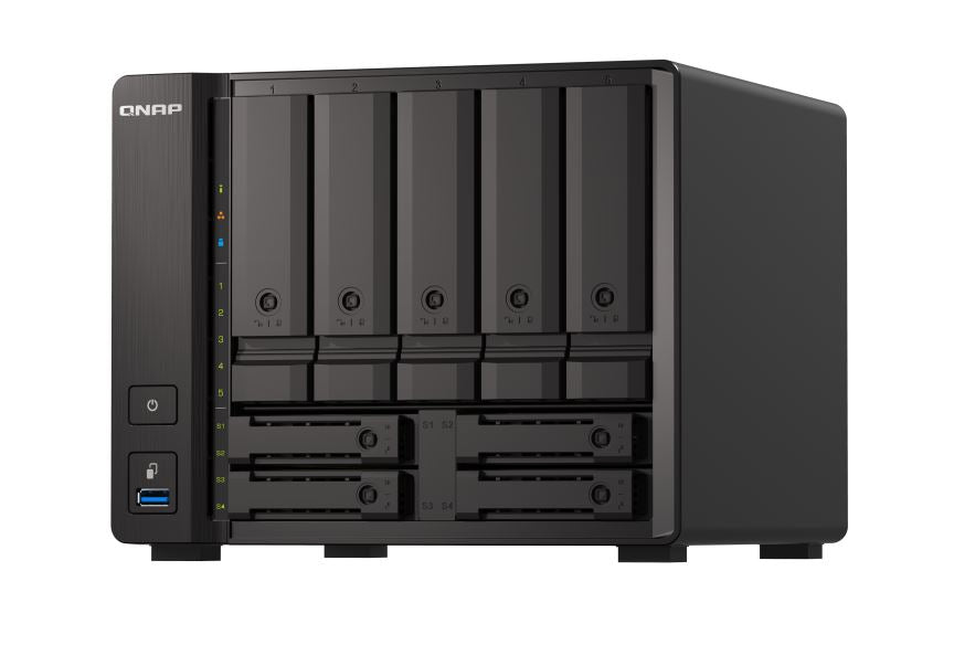 QNAP TS-h973AX 9-Bay NAS AMD Ryzen™ Embedded V1500B quad-core eight threads 2.2 GHz processor 8G Hot-swappable 2 x2.5GbE 1x10GBASE-T 4xUSB3.2 3YR WTY - Image 2