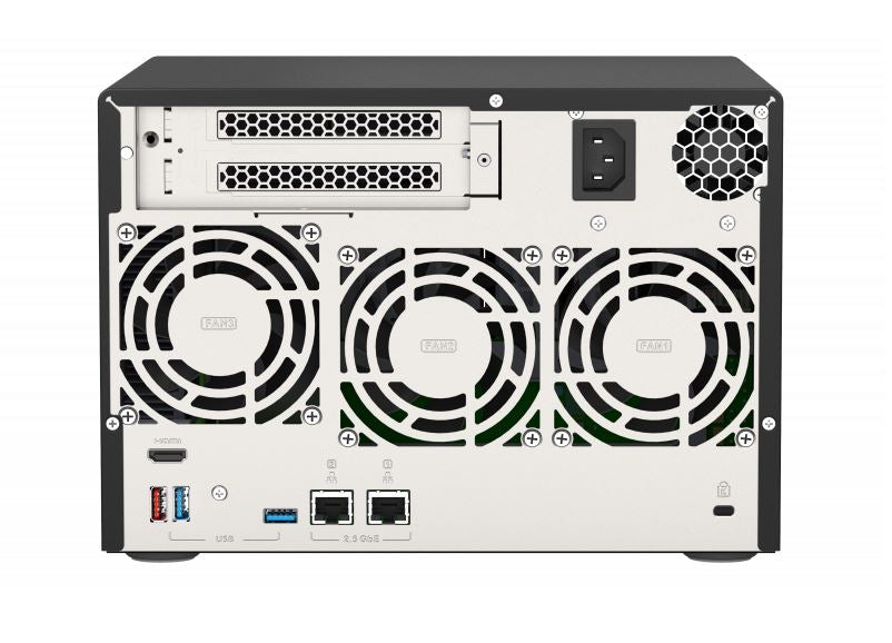 QNAP TVS-675-8G 6 Bay NAS ZhaoXin KX-U6580 8-core 2.5GHz 8G DDR4 Hot-swappable 2xM.2 2280 PCIe Gen 3 x1 2 x2.5GbE WOL 2xPCle Gen 2xUSB3.2 3yr wty - Image 4