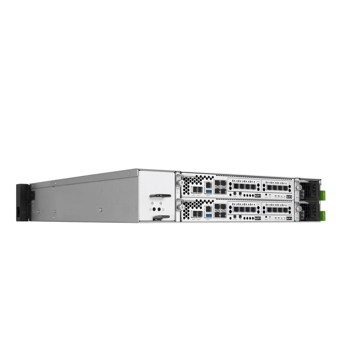 QSAN XCubeNAS NVMe XN4226D-8C QSM4, Dual Controller, Intel 8-core Xeon, DDR4 32GB, 10GbE SFP+ x 8, 2U26, GBIC x 4, Super_cap C2F, Front bezel - Image 2