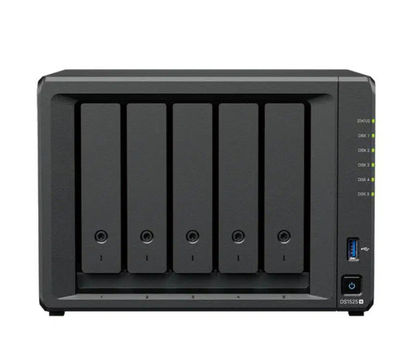 Synology DiskStation DS1525+ 5-Bay 3.5" , 2x 2.5 GbE (Tower), AMD Ryzen Quad Core 2.2GHz, 8GB RAM, x USB3.2, 2x Expansion 3YW