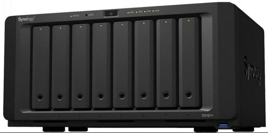 Synology DiskStation DS1823xs+  Over 3,100/2,600 MB/s seq, and up to 144 TB raw storage -Add up to 10 extra drive bays, 25GbE 5YW