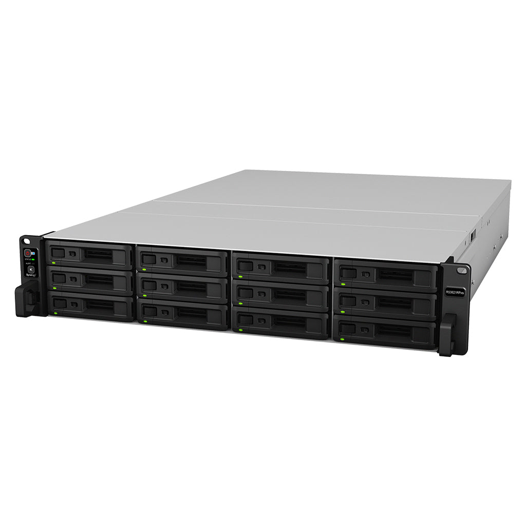 Synology RackStation RS3621RPxs 12-Bay Intel Xeon D-1531 8 GB DDR4 Hot Swappable 4x1GbE 2xUSB 3.2 2 x Gen3 x8 slots 2U Redundant Power Supply 5YR WTY - Image 1