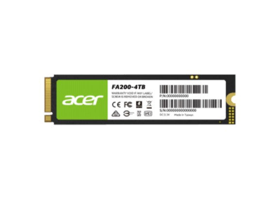 ACER FA 200-4TB SSD M.2 NVMe PCIe Gen 4*4 Read speed 7100MB/ s Write Speed 6100MB/s BL.9BWWA.150 - 5 Year Warranty