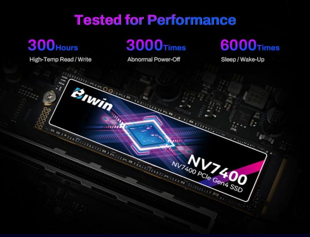 BIWIN NV7400-1TB-SSD M.2 NVMe PCIe4.0 Reading speed 7400MB/s Writing speed 6500MB/s  BNV740001TB-RGX - 5 Year Warranty - Image 4