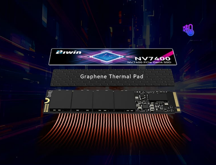 BIWIN NV7400-2TB SSD M.2 NVMe PCIe4.0 Reading speed 7450MB/s Writing speed 6500MB/s  BNV740002TB-RGX - 5 Year Warranty - Image 2