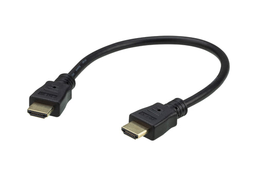 Aten 0.3m 4K HDMI High Speed Ethernet cable, supports up to 4096 x 2160 @ 60Hz, High quality tinned copper wire with Gold-plated connectors - Image 1