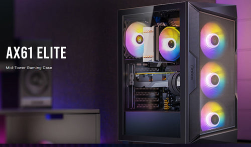 Antec AX61 Elite ATX, 4x ARGB 120mm Fans included, Up to 8x 120mm. 360mm Radiator Front & 240mm Top, 32CM GPU & 16CM CPU, High Airflow Gaming Case - Image 1