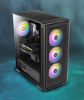 Antec AX81 E-ATX, 1x 360mm Radiator Front, 4x ARGB 12CM Fans 3x Front & 1x Rear included. RGB controller for six fans. Mesh Tempered Glass Case - SI ( - Image 1