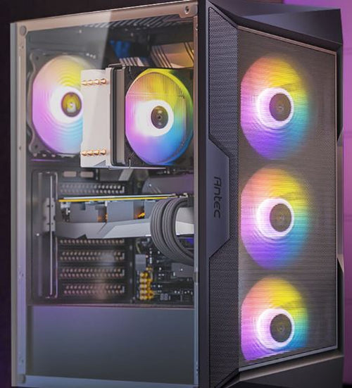 Antec AX81 E-ATX, 1x 360mm Radiator Front, 4x ARGB 12CM Fans 3x Front & 1x Rear included. RGB controller for six fans. Mesh Tempered Glass Case - SI ( - Image 2