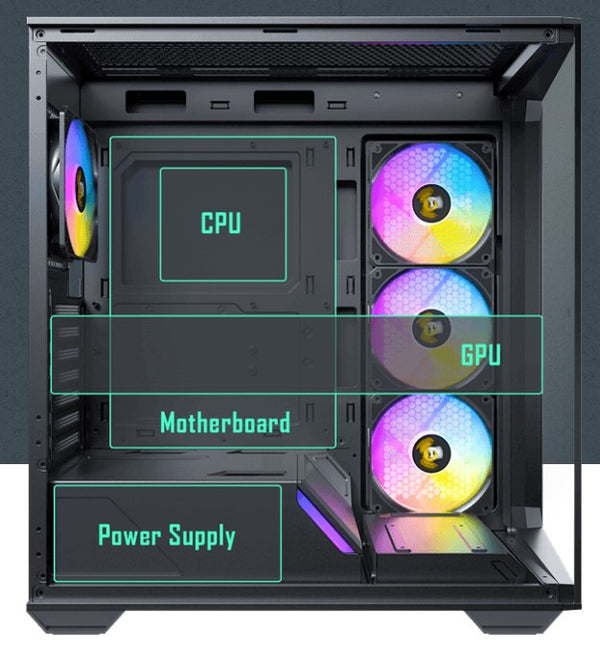 Antec C3 ARGB Black ATX,  270 Degrees View, 4x ARGB PWM Fans control, USB-C, 36CM top, 24cm Front. Cable Management, GPU 41.5 CM. Ultra Gaming Case