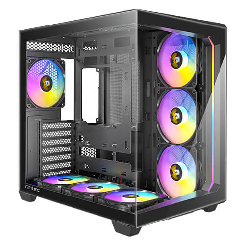 Antec C5 ARGB ATX, mATX Seamless Edge to Edge, Black, 270 degrees, 7x ARGB + PWM Controller, 5090 Back Connect, USB-C, Dual Chamber Gaming Case - Image 2
