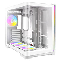 Antec C5 Curve ARGB ATX mATX, Dual Chamber, 4x Perfromance PWM ARGB fans, 4mm TG, USB Type-C 3.2 Gen 2 x 1, Mid Tower White Case - Image 2