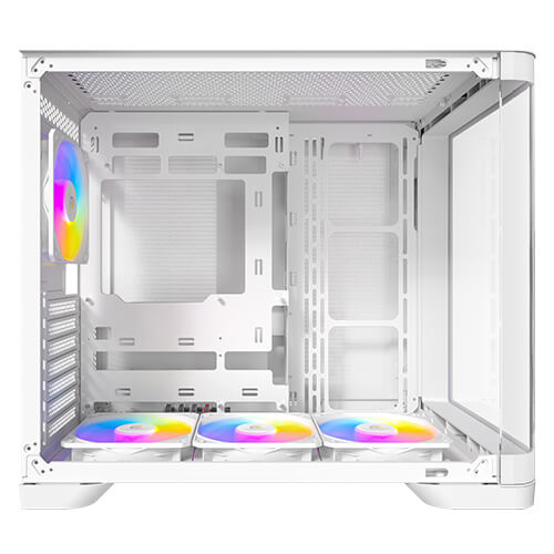 Antec C5 Curve ARGB ATX mATX, Dual Chamber, 4x Perfromance PWM ARGB fans, 4mm TG, USB Type-C 3.2 Gen 2 x 1, Mid Tower White Case - Image 3