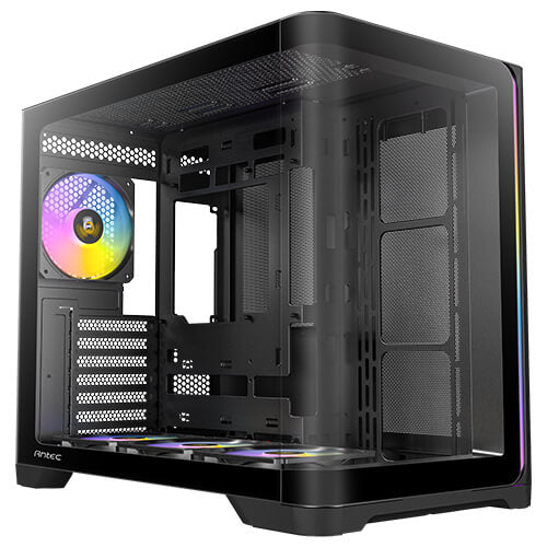 Antec C5 Curve ARGB - Black, ATX/Micro-ATX/ITX, Curved TG, Dual Chamber, Back-Connect, 4xARGB PWM Fans, 360mm Rad, 410mm GPU, USB-C Gen2, 2Yr Wty - Image 1