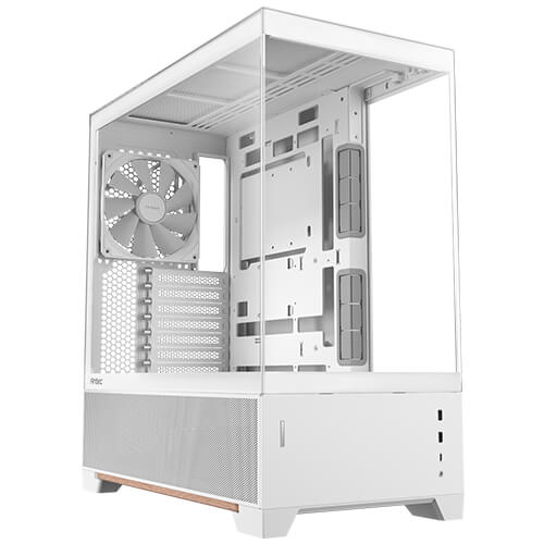 Antec C6 WOOD - White, Mid Tower, ATX/Micro-ATX/ITX, Tempered Glass, USB-C 10Gbps, 3 PWM Fans, 360mm Radiator, 450mm GPU, 2Yr Wty - Image 1