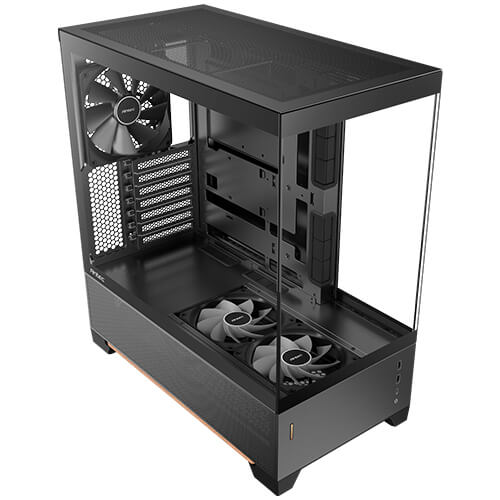 Antec C6 WOOD - Black, Mid Tower, ATX/Micro-ATX/ITX, Tempered Glass, USB-C 10Gbps, 3 PWM Fans, 360mm Radiator, 450mm GPU, 2Yr Wty - Image 2