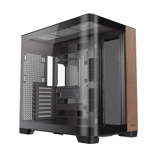 Antec C8 CURVE Wood E-ATX, ATX Seamelss View Front and Side, USB-C, 4mm Tempered Glass, 360mm liquid cooler top, bottom, side. 2x USB 3.0 Black Case
