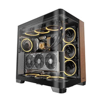 Antec C8 CURVE Wood E-ATX, ATX Seamelss View Front and Side, USB-C, 4mm Tempered Glass, 360mm liquid cooler top, bottom, side. 2x USB 3.0 Black Case - Image 5