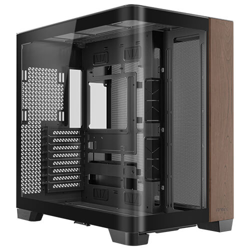 Antec C8 Curve Wood - Wallnut, E-ATX/Micro-ATX/ITX Curved TG, Back-Connect, 3x360mm Rad, 440mm GPU, USB-C 10Gbps, 2Yr Wty - Image 1