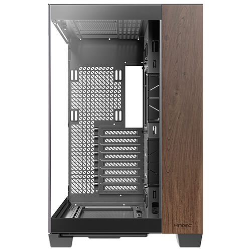 Antec C8 Wood ATX, E-ATX, Seamless Edge View Front and Side, USB-C, 4mm Tempered Glass, 360mm liquid cooler top, bottom, side. 2x USB 3.0 Black Case - Image 3