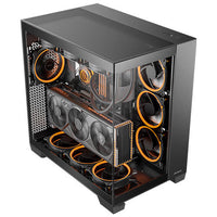 Antec C8 ATX, E-ATX. mATX, Seamless Edge View Front and Side, USB-C, 4mm Tempered Glass, 360mm liquid cooler top, bottom, side. 2x USB 3.0 Black Case - Image 2