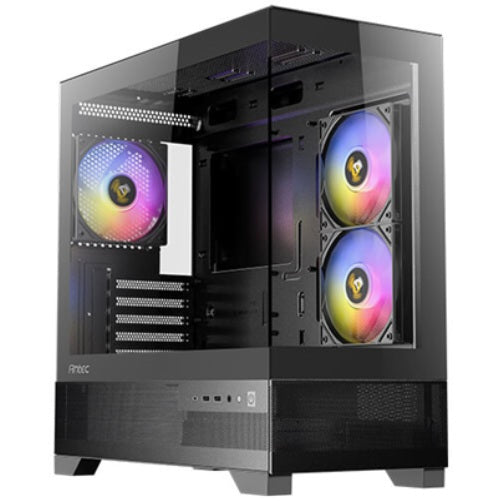 Antec CX500M ARGB - Black, Mini Tower, Micro-ATX/ITX, 270° Tempered Glass, USB-C, 3× ARGB Fans, 360mm Radiator, 1Yr Wty - Image 5