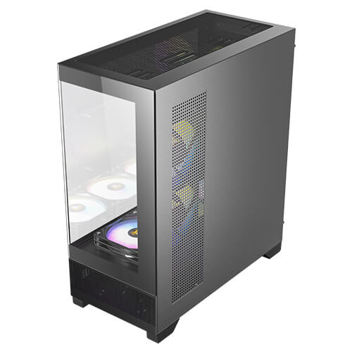Antec CX700 ARGB - Black, Mid Tower, ATX/Micro-ATX/ITX, 270° Tempered Glass, USB-C, 3× ARGB PWM Fans, 360mm Radiator, 1Yr Wty - Image 2
