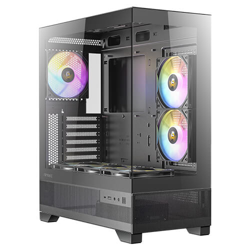 Antec CX700 ARGB - Black, Mid Tower, ATX/Micro-ATX/ITX, 270° Tempered Glass, USB-C, 3× ARGB PWM Fans, 360mm Radiator, 1Yr Wty - Image 5