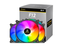 Antec F12 Racing ARGB 3 Pack w/ ARGB and PWM Controller. Full Spectrum ARGB lighting and efficient cooling. Visual appealing 120mm x 3 Case Fan.(LS) - Image 1