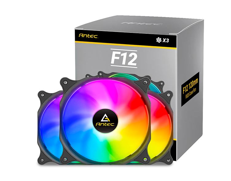 Antec F12 Racing ARGB 3 Pack w/ ARGB and PWM Controller. Full Spectrum ARGB lighting and efficient cooling. Visual appealing 120mm x 3 Case Fan.(LS) - Image 1