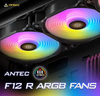 Antec F12 Racing ARGB 3 Pack w/ ARGB and PWM Controller. Full Spectrum ARGB lighting and efficient cooling. Visual appealing 120mm x 3 Case Fan.(LS) - Image 2