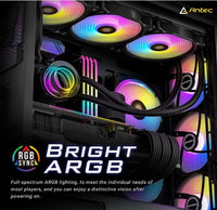 Antec F12 Racing ARGB 3 Pack w/ ARGB and PWM Controller. Full Spectrum ARGB lighting and efficient cooling. Visual appealing 120mm x 3 Case Fan.(LS) - Image 3