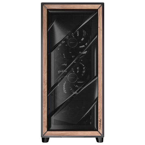 Antec FLUX PRO, E-ATX, Premium Walnut, Iunity Temperature Disp. CPU and GPU LED Display, 6x High Performance Fans, ARGB PWN Ctrl, PSU Shift, Case - Image 3