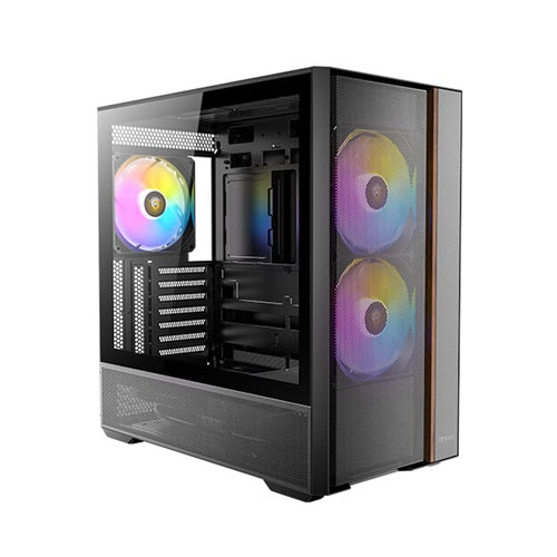 Antec Flux Rear ATX Micro-ATX ITX, TG side, 7 slots, 1x3.5”,2x2.5”, 5 fans incl ARGB, 360mm rad, GPU≤400mm, Mid Tower case - Image 2