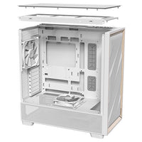 Antec Flux ATX, White Premium Birch Trim, 5x white PWM Performance Fans. Ultra Cooling Design, PWM ARGB Controller w/ MB Sync, Mid Tower Case - Image 2