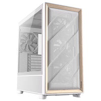 Antec Flux ATX, White Premium Birch Trim, 5x white PWM Performance Fans. Ultra Cooling Design, PWM ARGB Controller w/ MB Sync, Mid Tower Case - Image 1